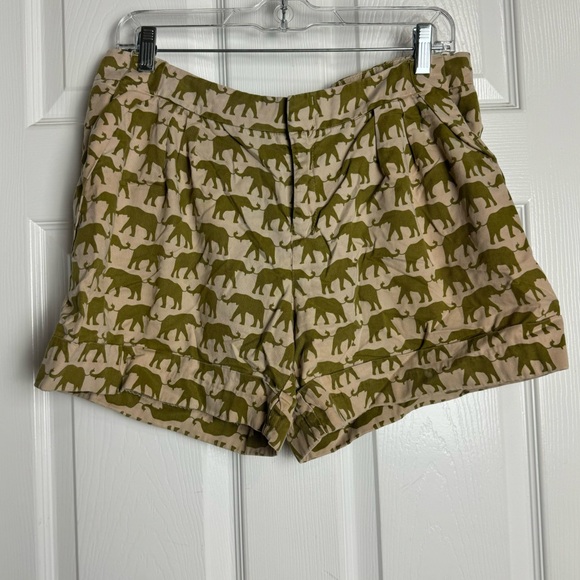 Anthropologie Cartonnier Finchley Elephant Print Shorts - Picture 2 of 8